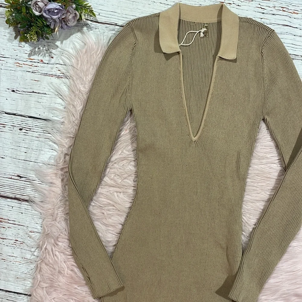 SER.O.YA Tan Ribbed Mini Dress - Picture 6 of 9